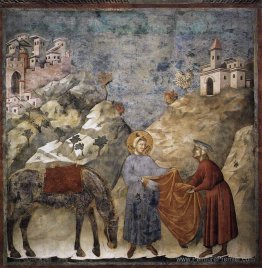 St. Francis donnant son manteau à un pauvre homme