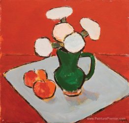 Nature morte avec des fleurs et des pommes