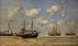 Scheveningen, des bateaux échoués sur le rivage