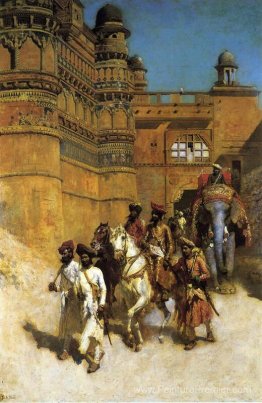 Le Maharahaj de Gwalior devant son palais