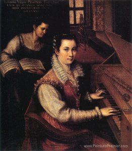 Autoportrait au clavichord avec un serviteur