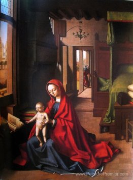 La vierge et l'enfant dans un intérieur gothique