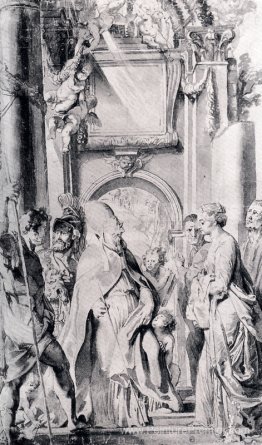 Saint Grégoire avec Saints Domitilla, Maurus et Papianus