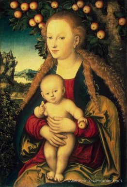 Vierge et enfant sous un pommier