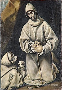 St. Francis et son frère Leo méditent à la mort