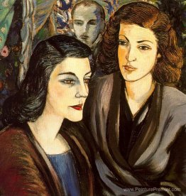 Deux femmes et buste autoportrait