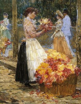 Femme qui vend des fleurs