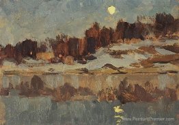 Paysage avec lune