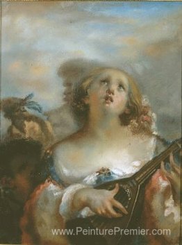 Jeune fille jouant à la mandoline