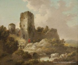 Paysage avec château en ruine