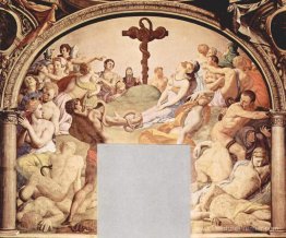 Adoration de la croix avec le serpent effronté