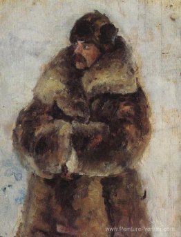 A. I. Surikov avec manteau de fourrure. Étudiez pour "prendre la