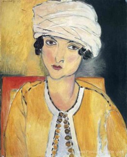 Lorette avec un gilet turban et jaune