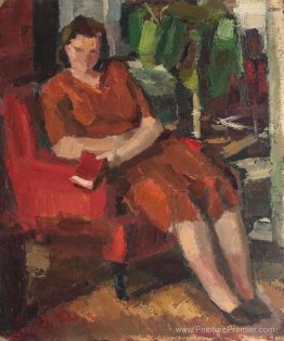 Jeune femme à l'intérieur