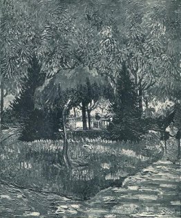 Le parc d'Arles avec l'entrée vue à travers les arbres