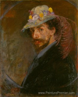 Autoportrait avec chapeau fleuri