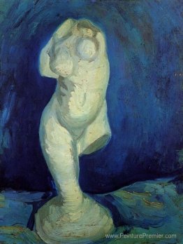 Stattuette en plâtre d'un torse féminin