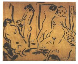 Nudes féminines dans un atelier