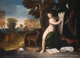 Circe et ses amoureux dans un paysage