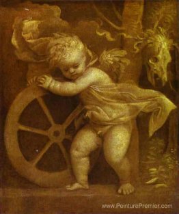 Cupidon avec la roue de la fortune