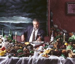 Autoportrait avec verre à vin (gourmandise)