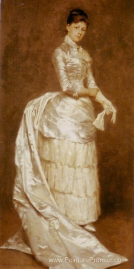 Charlotte Dufaux, dans sa robe de mariée