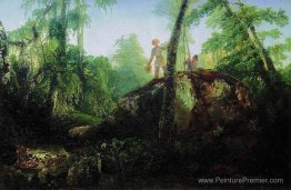 Pierre dans la forêt près du déversement