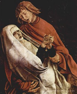 Vierge et Marie-Madeleine au pied de la croix (détail du retable