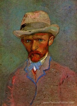 Autoportrait avec un chapeau de feutre gris