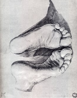 Pieds d'un homme à genoux