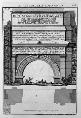 Plan et élévation du monument des eaux et Julia Marcia Tepula Po