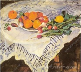 Nature morte. Oranges et radis. Kislovodsk.