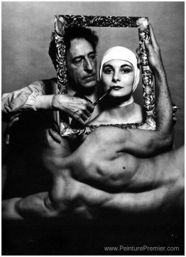 Jean Cocteau avec l'actrice Ricki Soma et la danseuse Leo Colema