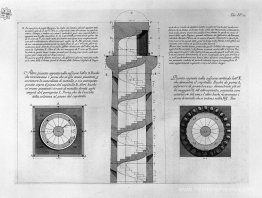 Section verticale de la colonne Trajan, avec six plantes prises