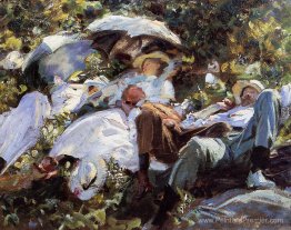 Groupe avec des parasols