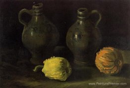 Nature morte avec deux pots et deux citrouilles