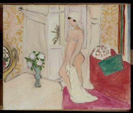 La jeune fille et le vase de fleurs ou de nue rose