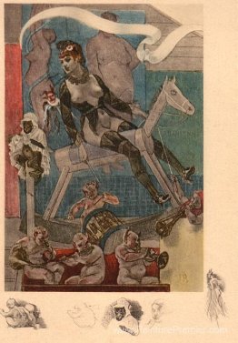 Femme sur un cheval à bascule