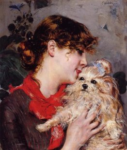 L'actrice Rejane et son chien