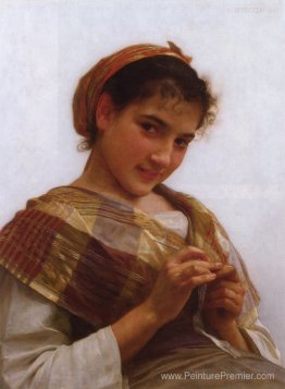 Portrait d'une jeune fille au crochet