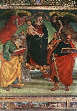 Madonna et enfant avec des saints