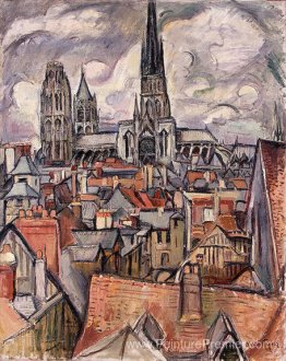 Toits et cathédrale à Rouen