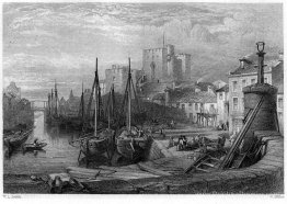 Castle Rushen, Castleton, île de l'homme, gravure de William Mil