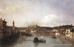 Vue de Vérone et de la rivière Adige du Ponte Nuovo