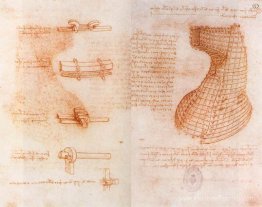 Page double manuscrit sur le monument Sforza (moule coulant de l