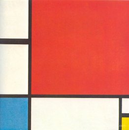 Composition avec rouge, bleu et jaune