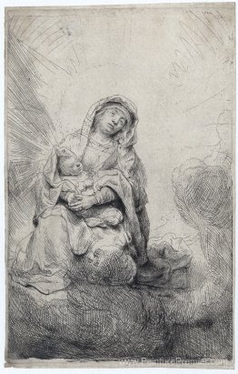 Vierge et enfant dans les nuages