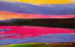 Gray Cloud Magenta Water # 145