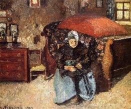 Femme âgée qui répare les vieux vêtements, Moret