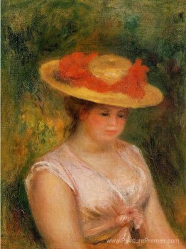 Jeune femme dans un chapeau de paille